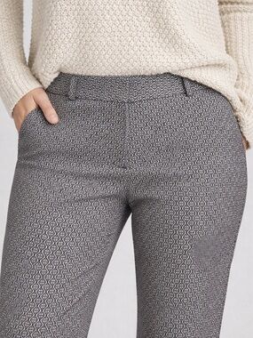 Kenar Black & White Geometric Straight-Leg Pants